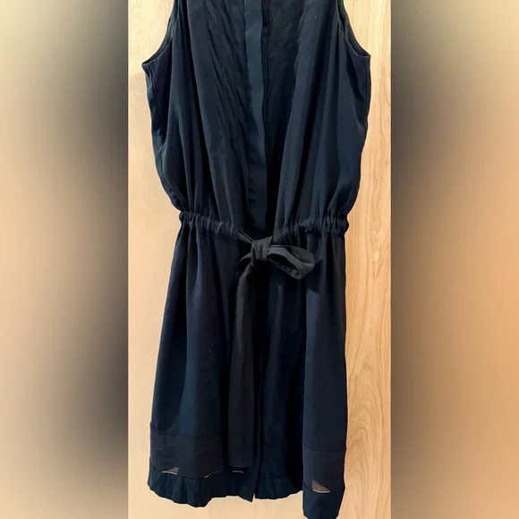 Rag and Bone Black Sleeveless Silk Dress with Linen Tie. Select Item 3/$25. - Picture 10 of 12